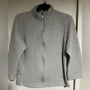 Croft & Barrow Light Gray Quilted Teddy Jacket